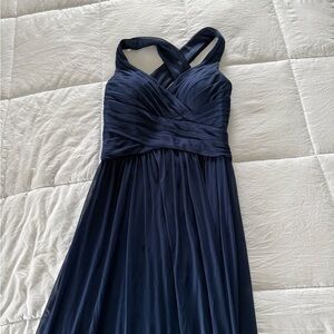 Elegant Navy Blue Bridesmaid Gown